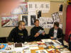På tegneserieværkstedet Blæks stand mødte man bl.a. Teggneseriemix-redaktør Martin Christiansen (i midten) og Simon Petersen (th.)